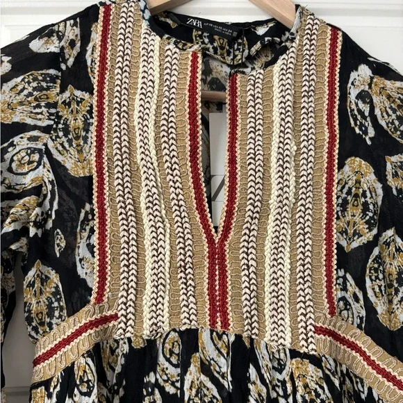 Zara Printed & Embroidered Dress - Picture 2 of 5